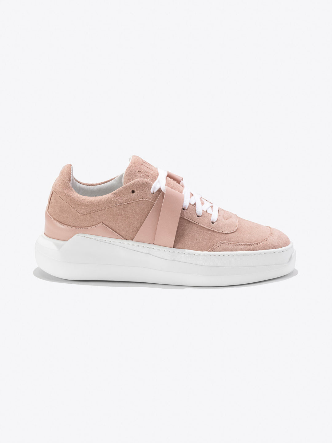 Sneakers artisanales made in france EVI G025 Rose Quartz en cuir velours et cuir nappa rose