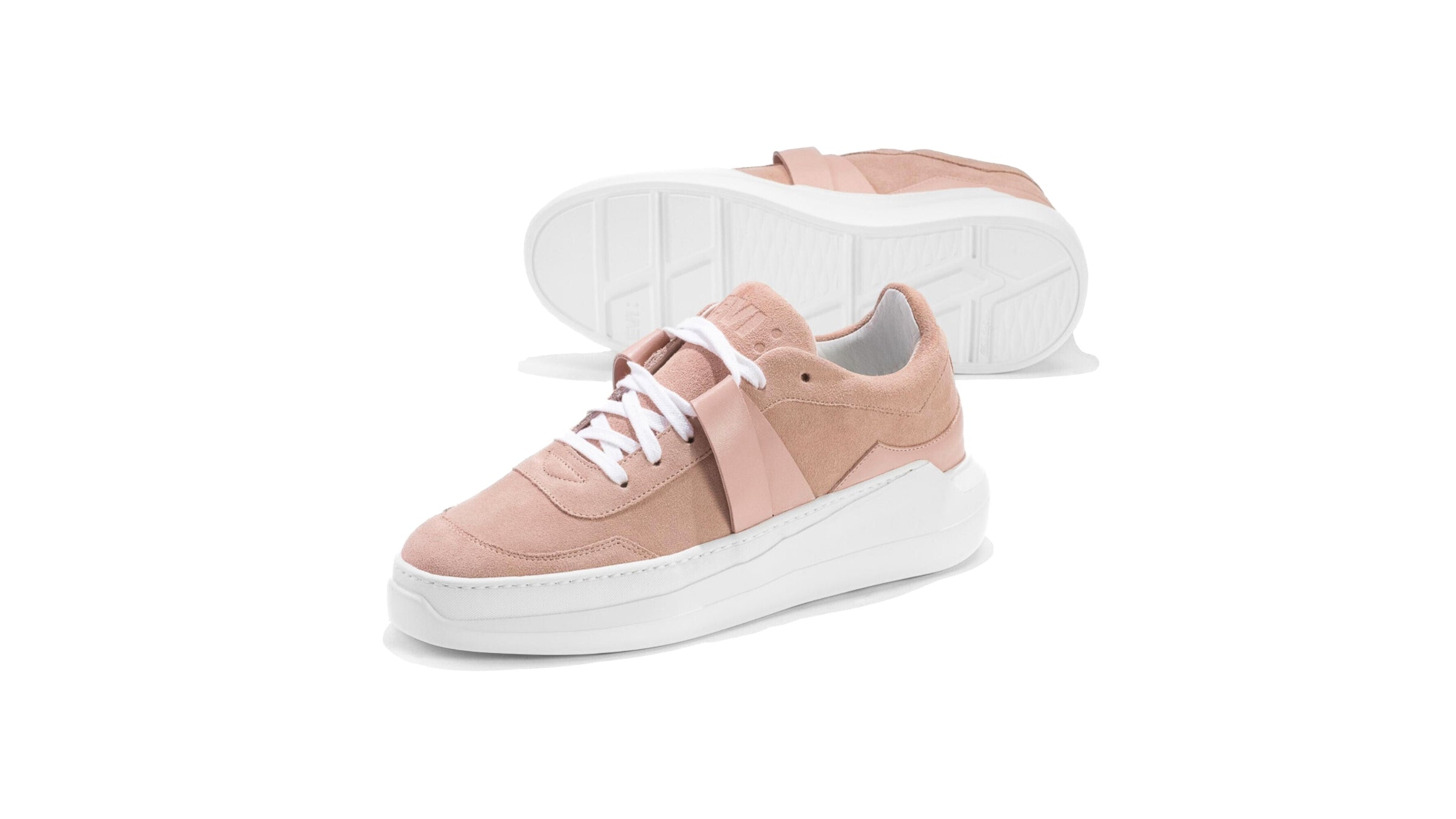 Photo Sneakers EVI G025 Rose Quartz en cuir velours rose